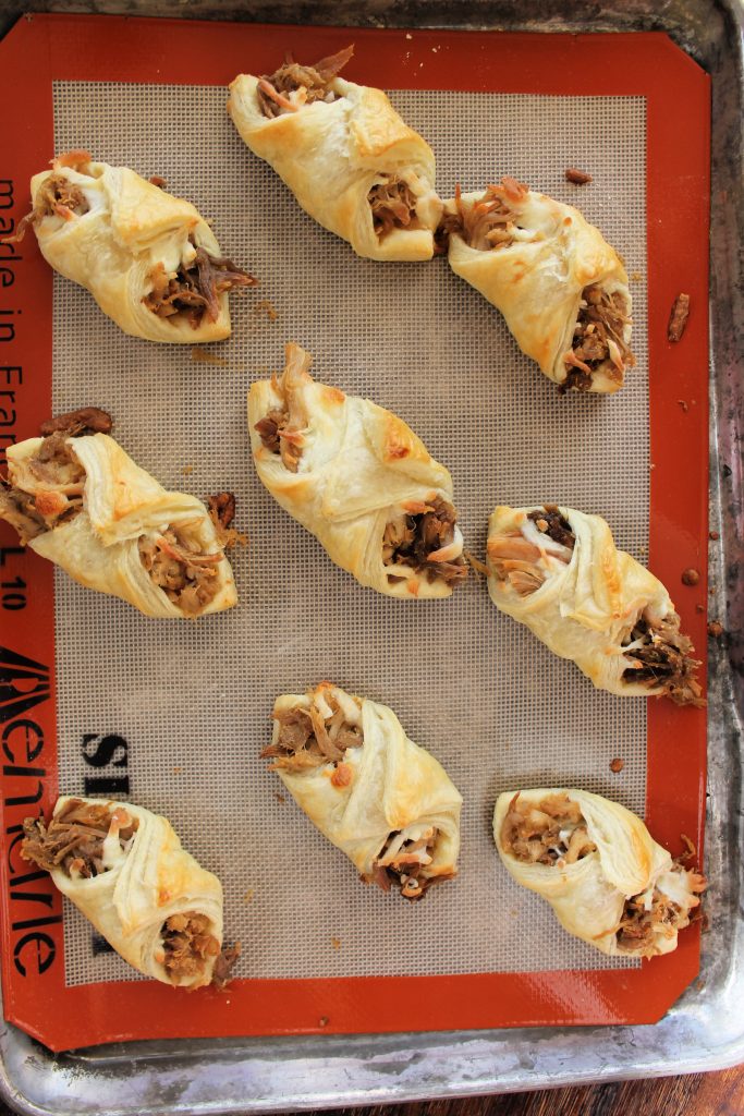 Pork Puff Pastry, cooked on baking sheet